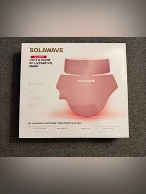Solawave Pink Neck & Chest Rejuvenating Mask - Red + Infrared Light Therapy